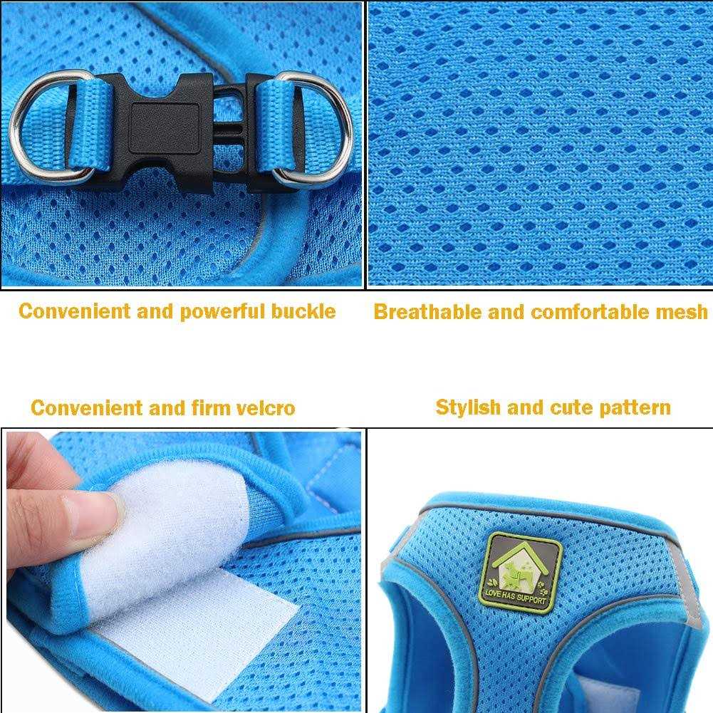 No-Pull Soft Mesh Reflective Adjustable Dog Harness and Leash Set V444009