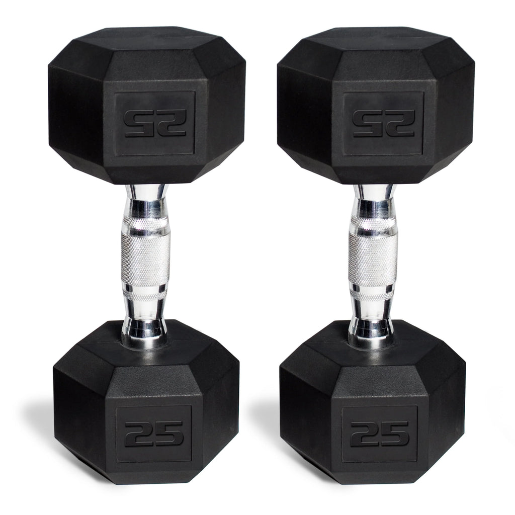 50 lb Rubber Hex Dumbbell Weight Set L1651