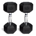 50 lb Rubber Hex Dumbbell Weight Set L1651