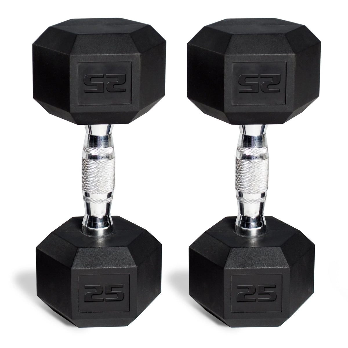 50 lb Rubber Hex Dumbbell Weight Set L1651