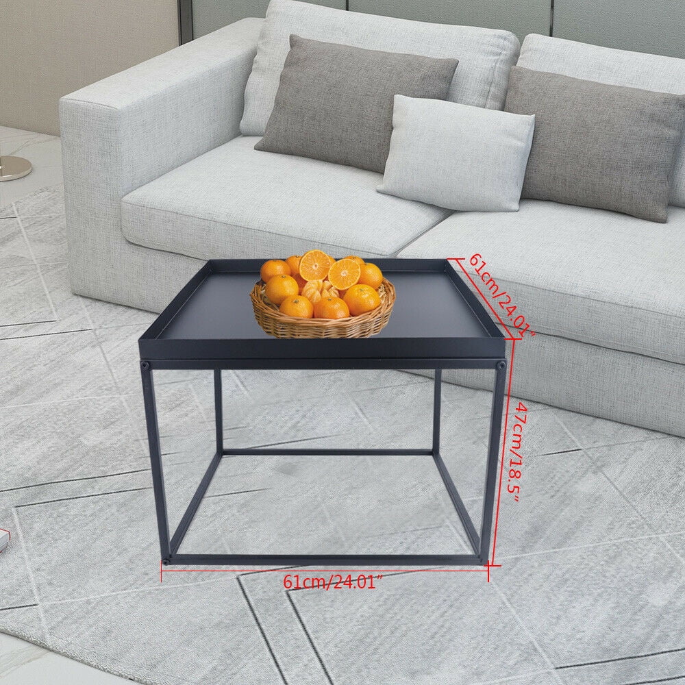 24" Black Metal Square Side Table Z4474