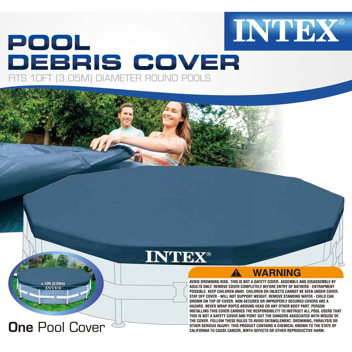 10' x 30 Metal Frame Round Swimming Pool with Filter Pump & Cover V116915