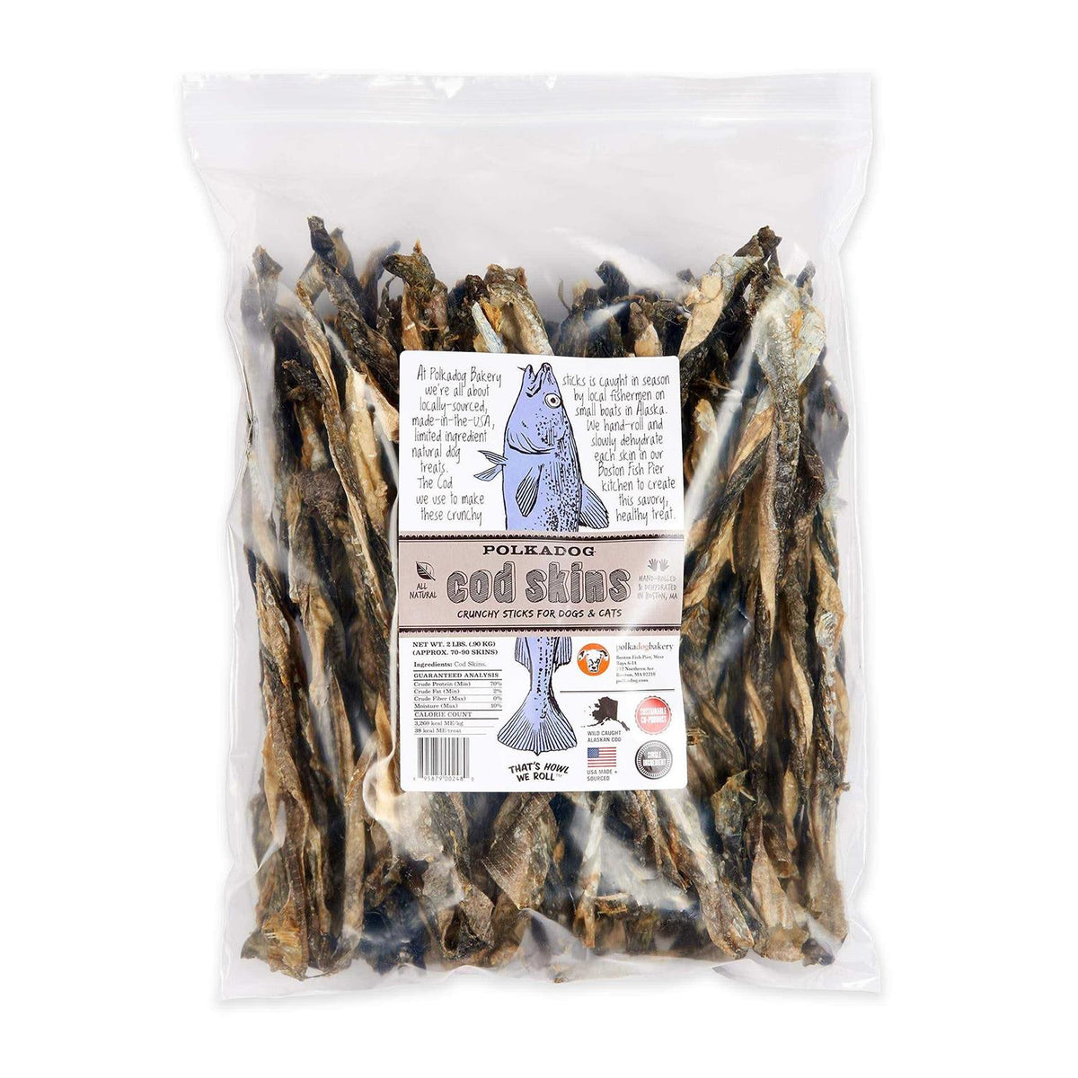 Cod Skins Crunchy Sticks for Dogs F642