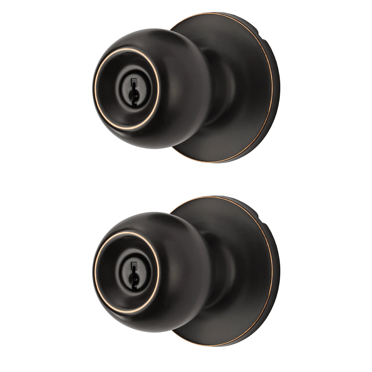 Oil-Rubbed Bronze Ball Locking Doorknobs Twin Pack R318