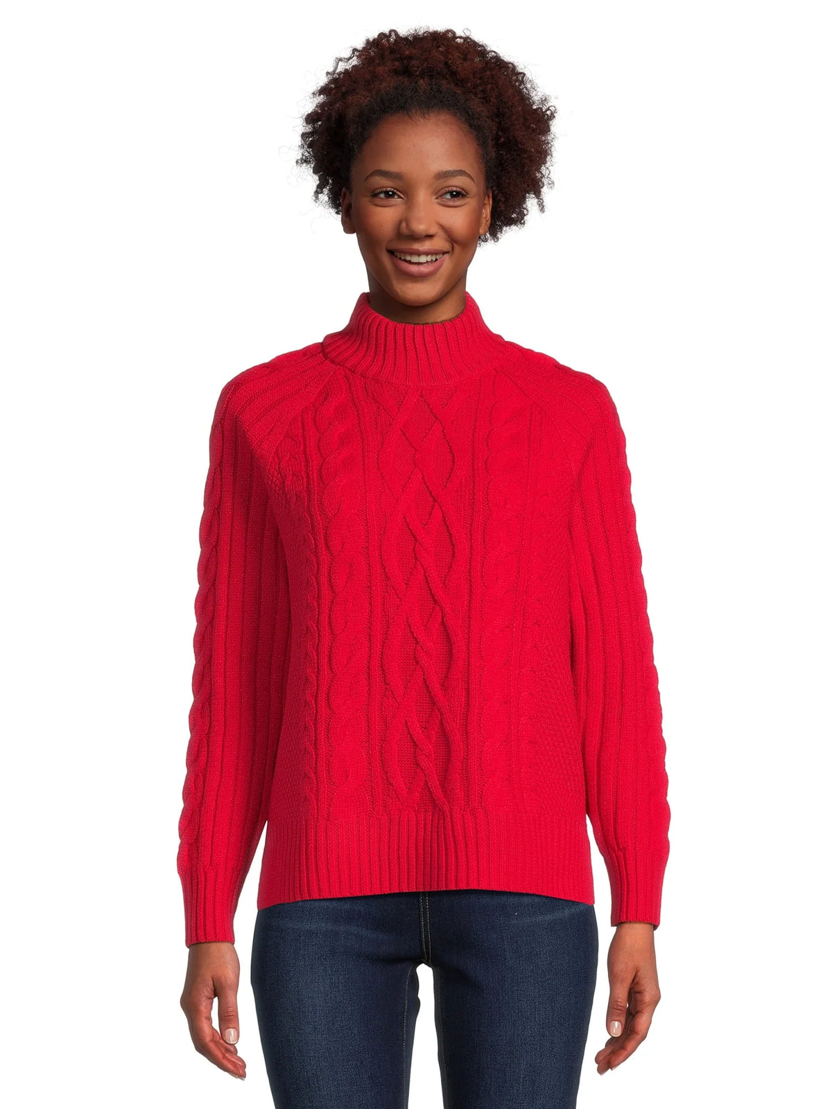 Mock Neck Cable Pullover Sweater N924273