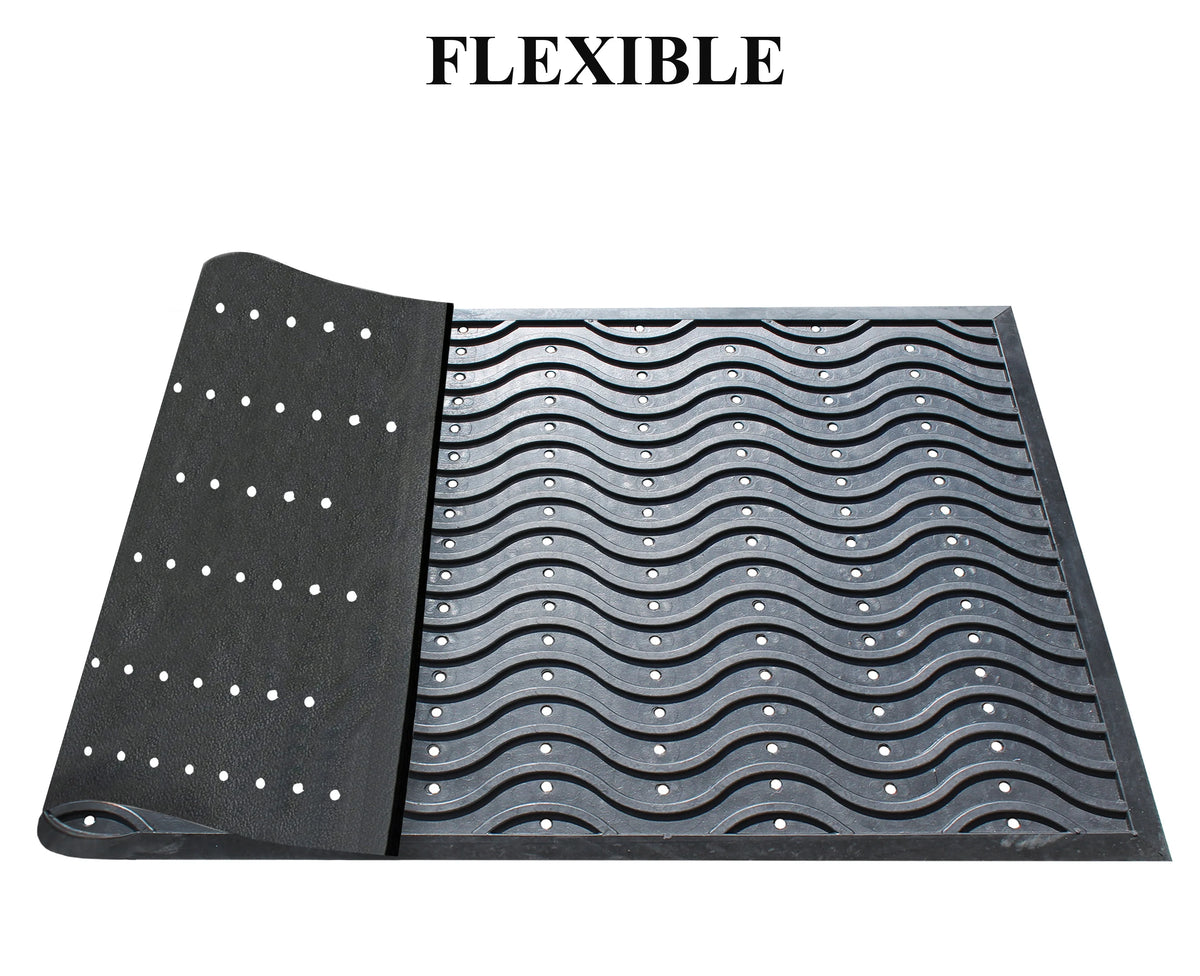 100% Rubber Clean Step Scraper Doormat W616821