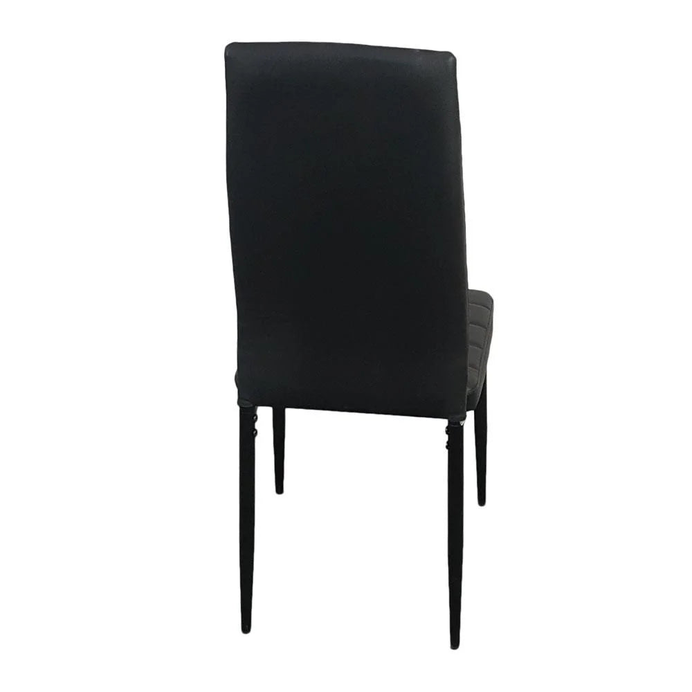 Set of 4 Black PU Leather Dining Side Chairs H927