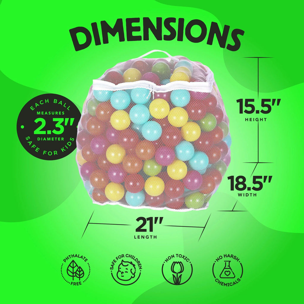 2.3 Inch Play Pit Balls with Bag, Multicolor (2 Pack) O989