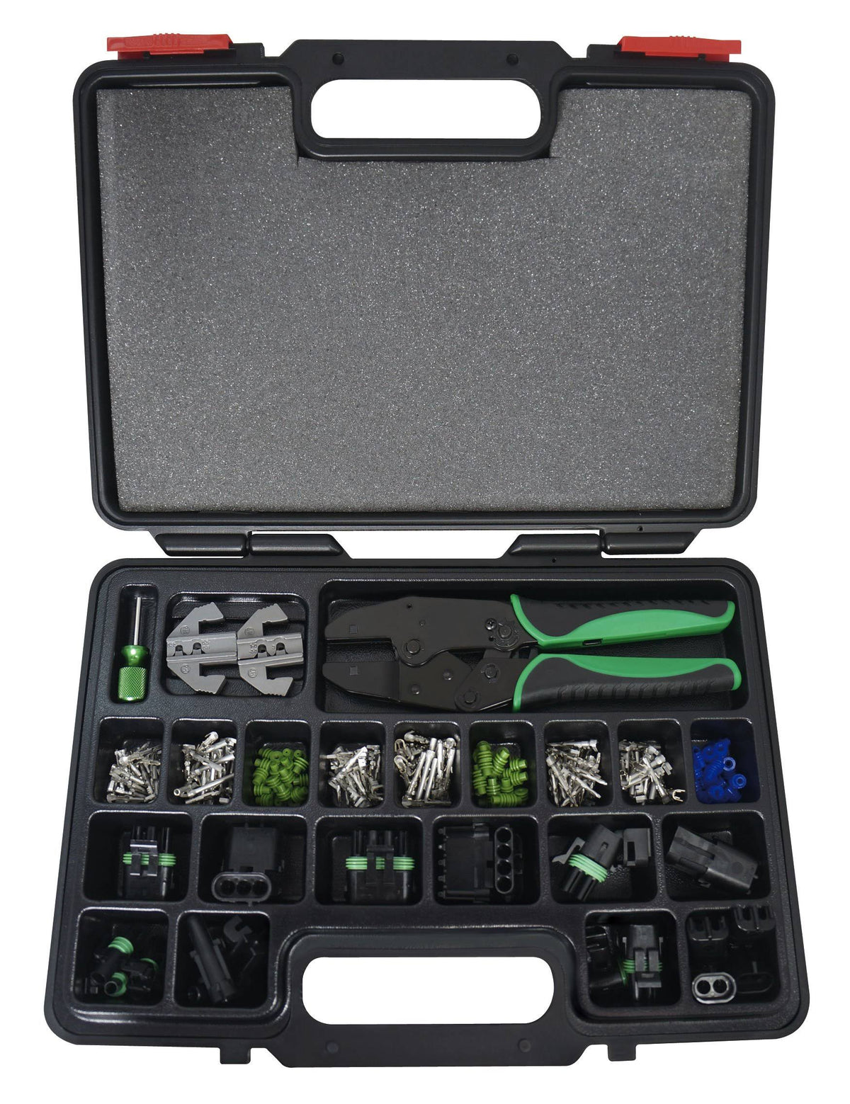 Interchangeable Ratcheting Crimping Tool & Accessory Set (220 Piece) J7723