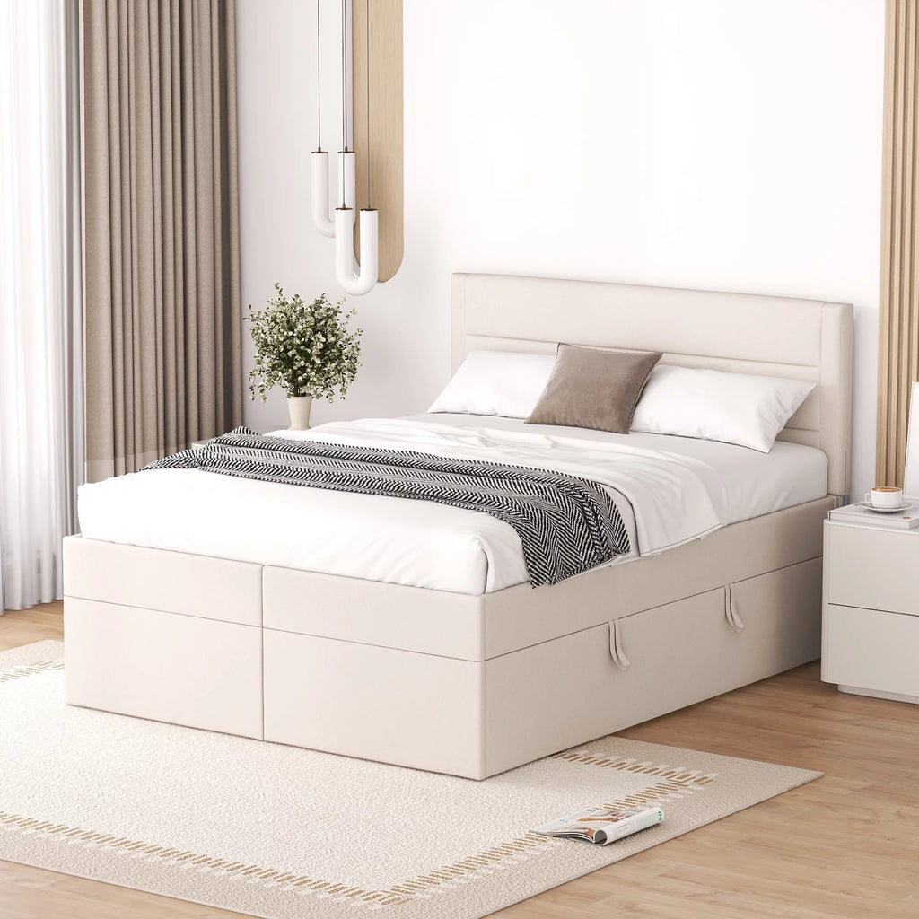 Full Size Lift-up Upholstery Platform Bed with Storage S44035