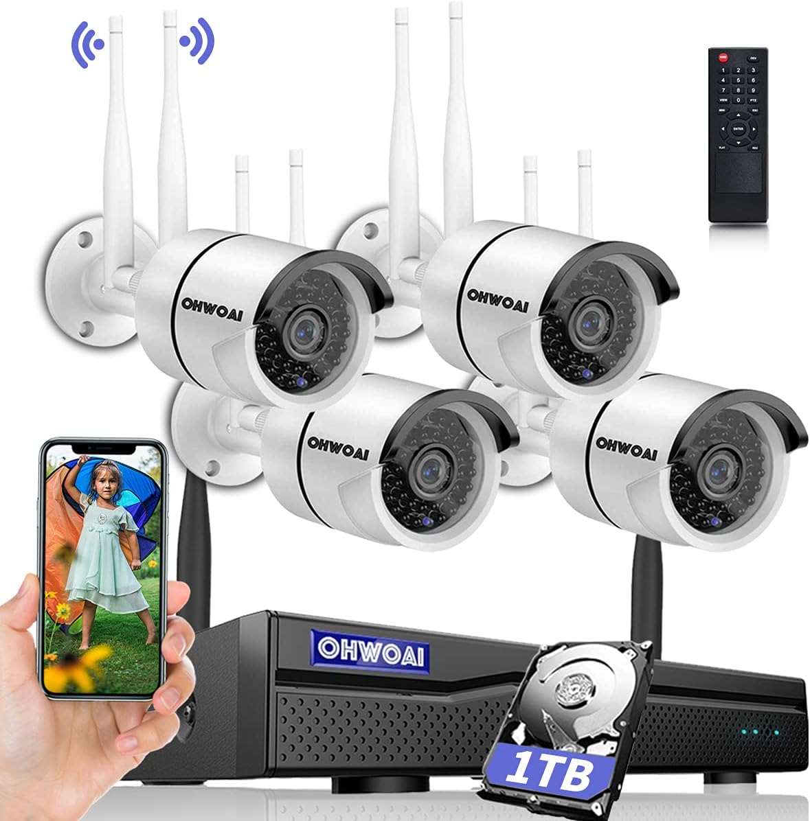 8 Channel 1080P Wireless Security Camera System with 1TB Hard Drive W992