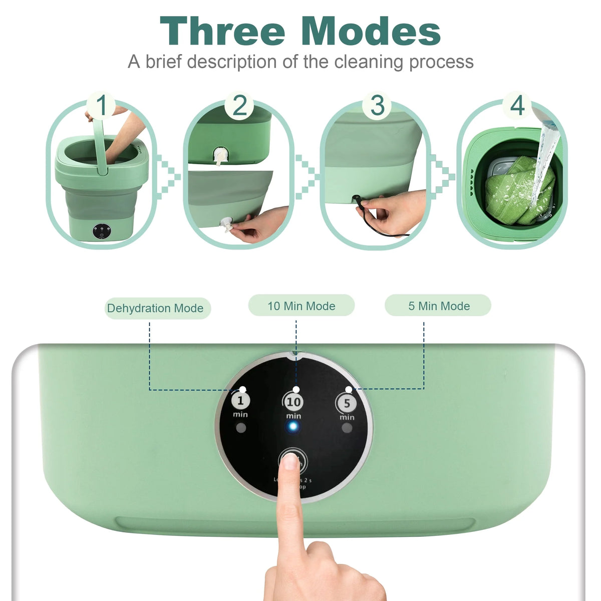 6.5L Portable Foldable Mini Washing Machine with Drain Basket W99741