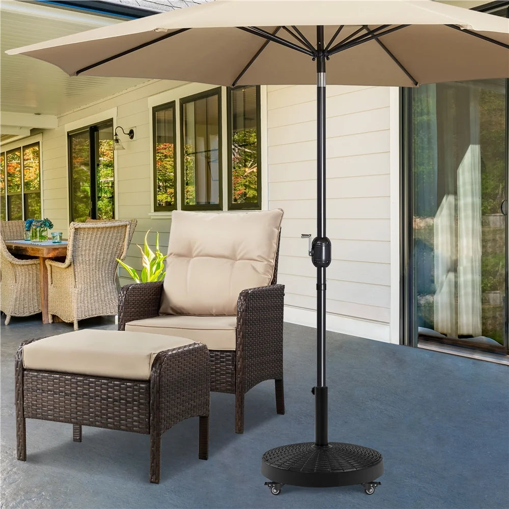 Black Umbrella Base Stand with Wheels B729183