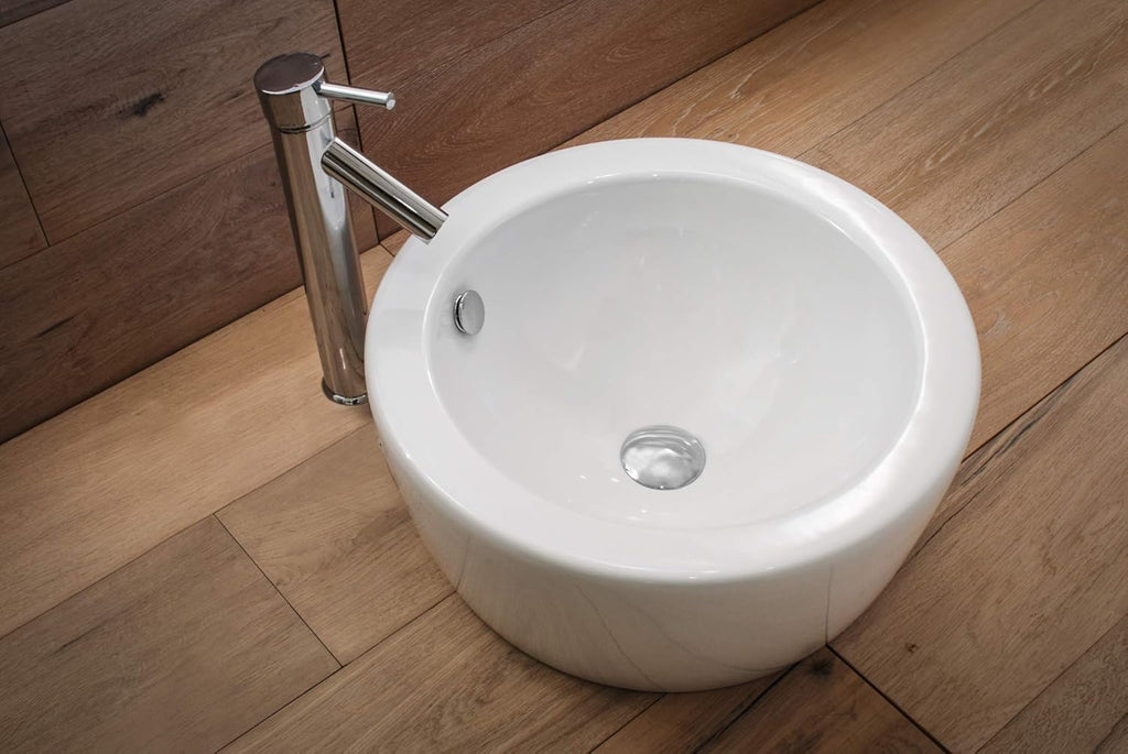 18 Inch Round Ceramic Vessel Sink with Overflow E956