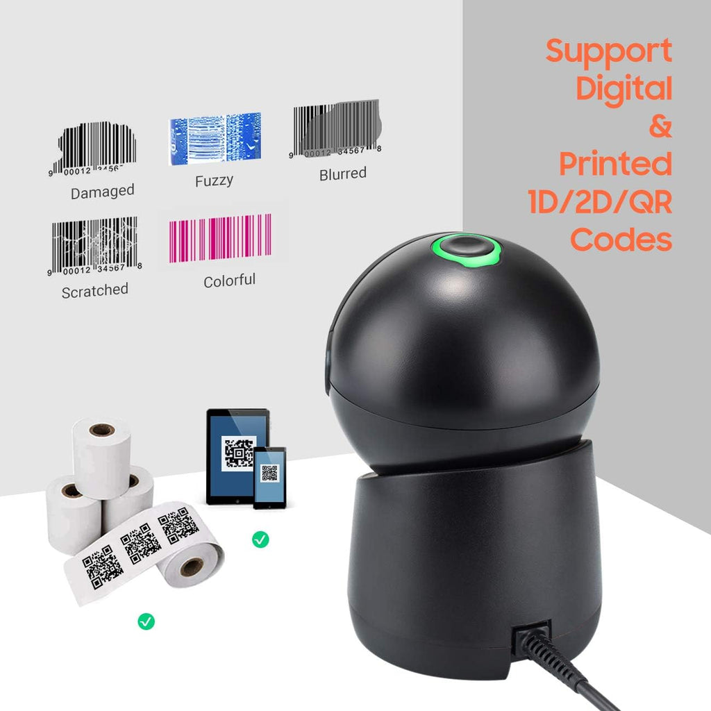 Omnidirectional Desktop Barcode Scanner with Adjustable Scan Head U373224