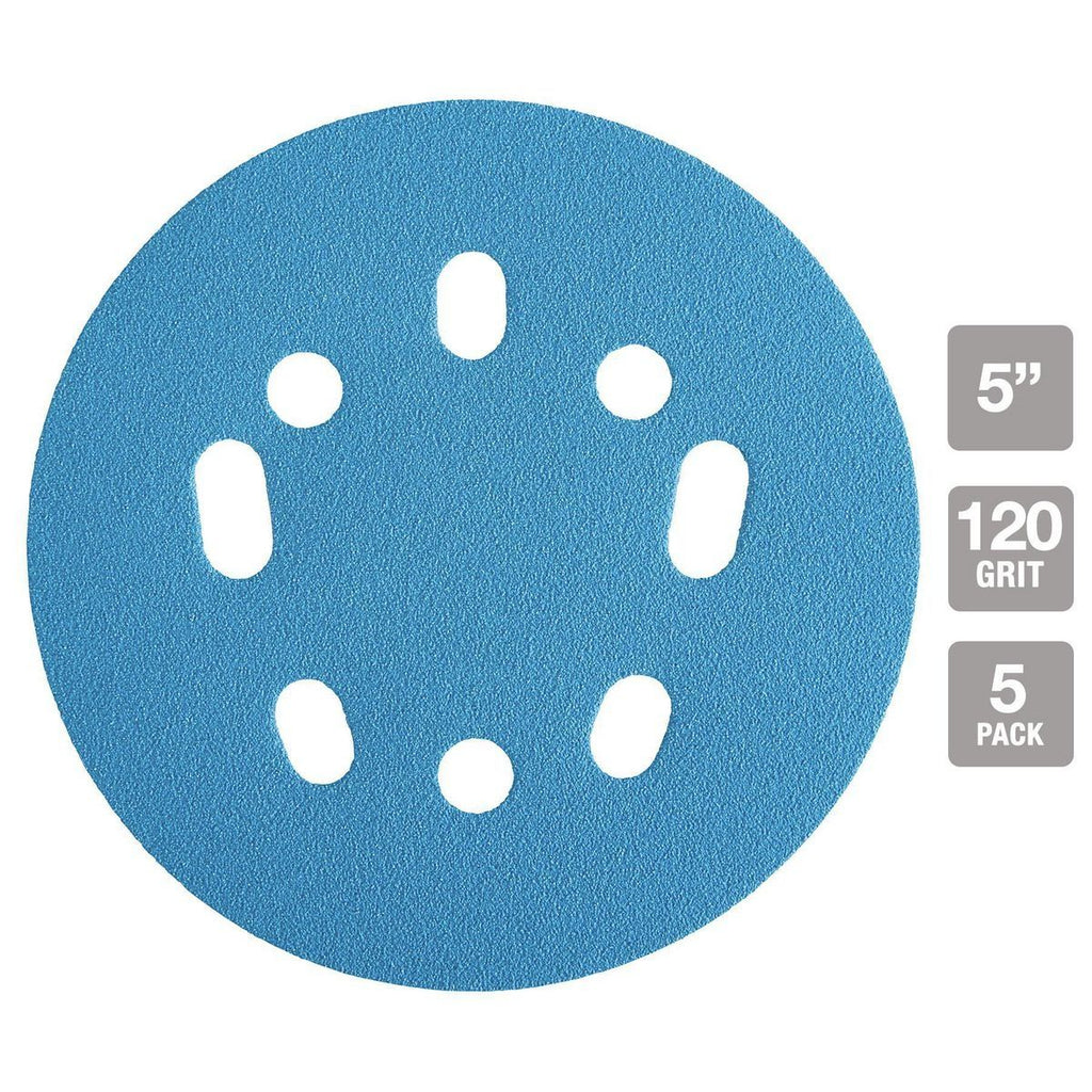 5 in. 120 Grit Ceramic Alumina Sanding Disc 5 Pack J295