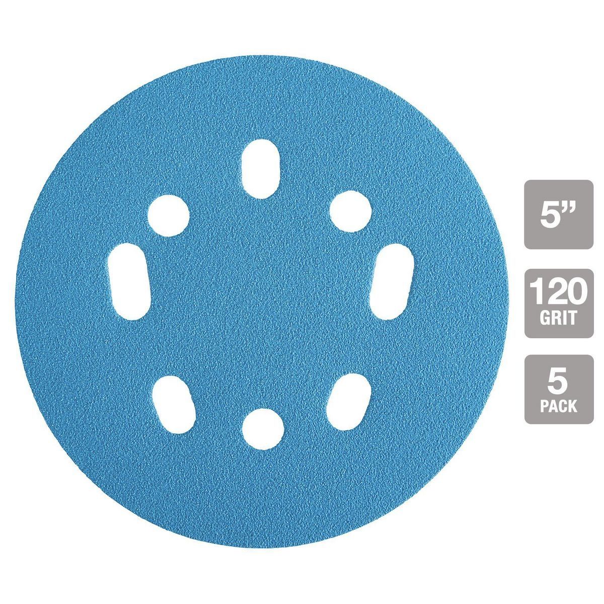 5 in. 120 Grit Ceramic Alumina Sanding Disc 5 Pack J295
