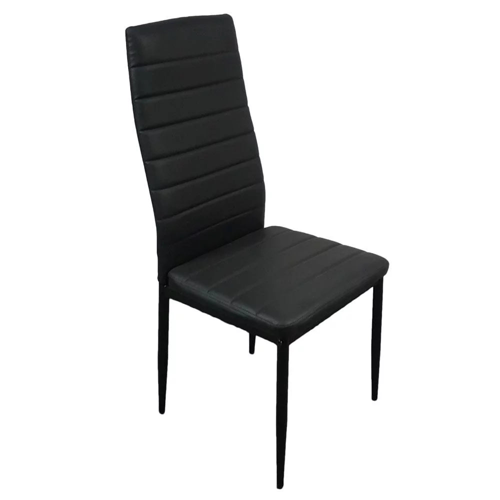 Set of 4 Black PU Leather Dining Side Chairs H927