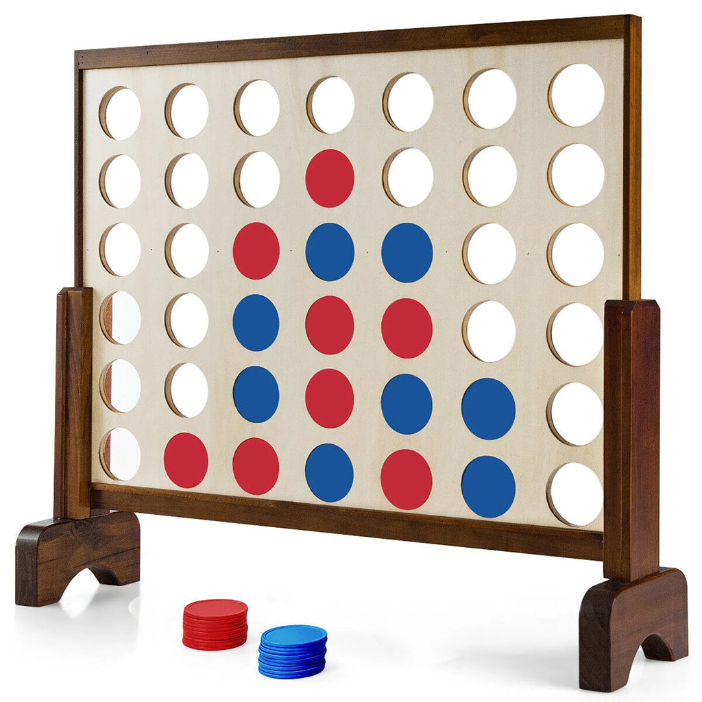 4 In A Row Wood Board Game with Carrying Bag B7735