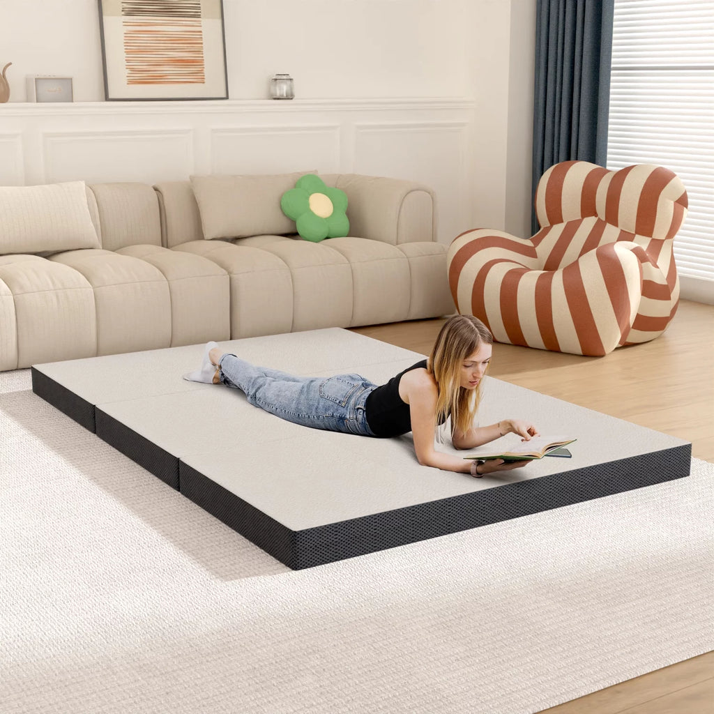 3 Inch Single Foldable Floor Mattress with Washable Cover M82393