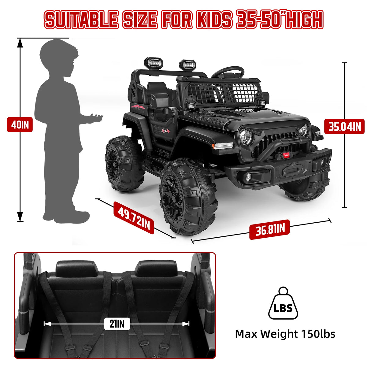 24V 2 Seater Kids Ride on Truck with Remote Control W9478