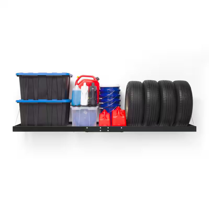 2 ft. x 8 ft. Black Garage Wall Shelving 2-Pack A51071