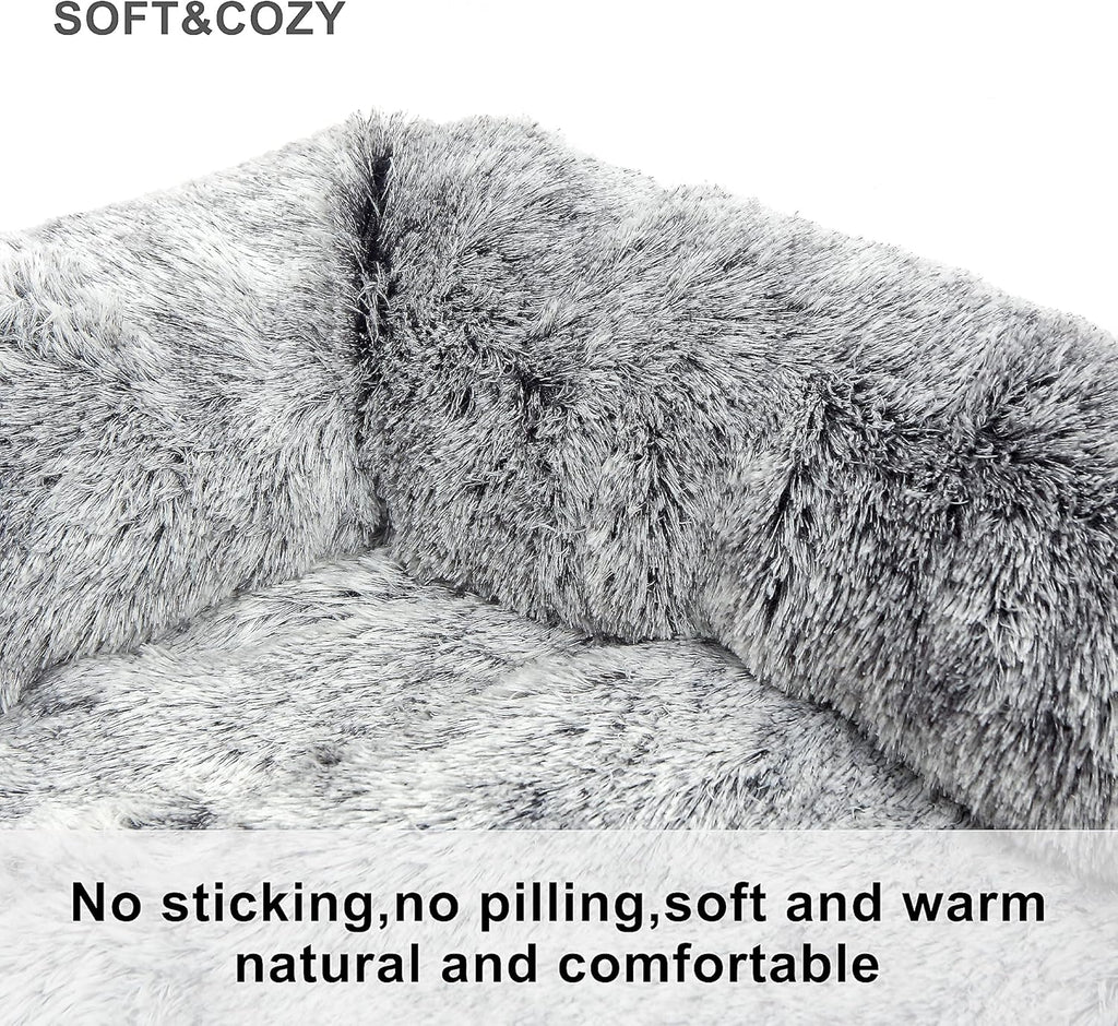 Fluffy Plush Dog Bed with Removable Washable Cover P4031