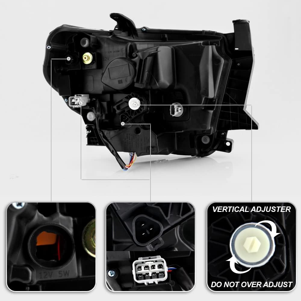 Smoked Chrome Housing LED Headlight Assembly Driver Side T882