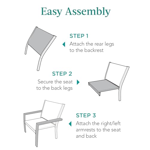 Set of 2 Stackable Outdoor Textilene Chairs with Armrests F4819