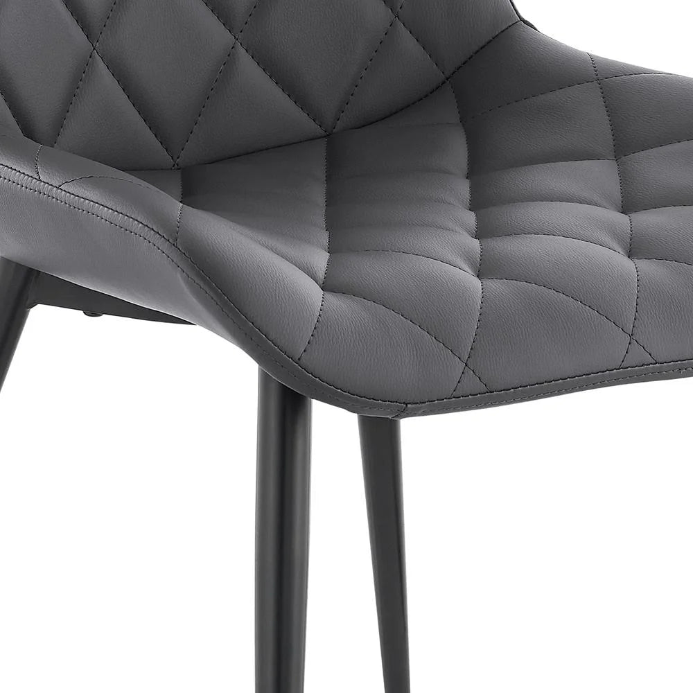 Gray Black Faux Leather Dining Chair Set of 2 Z33719