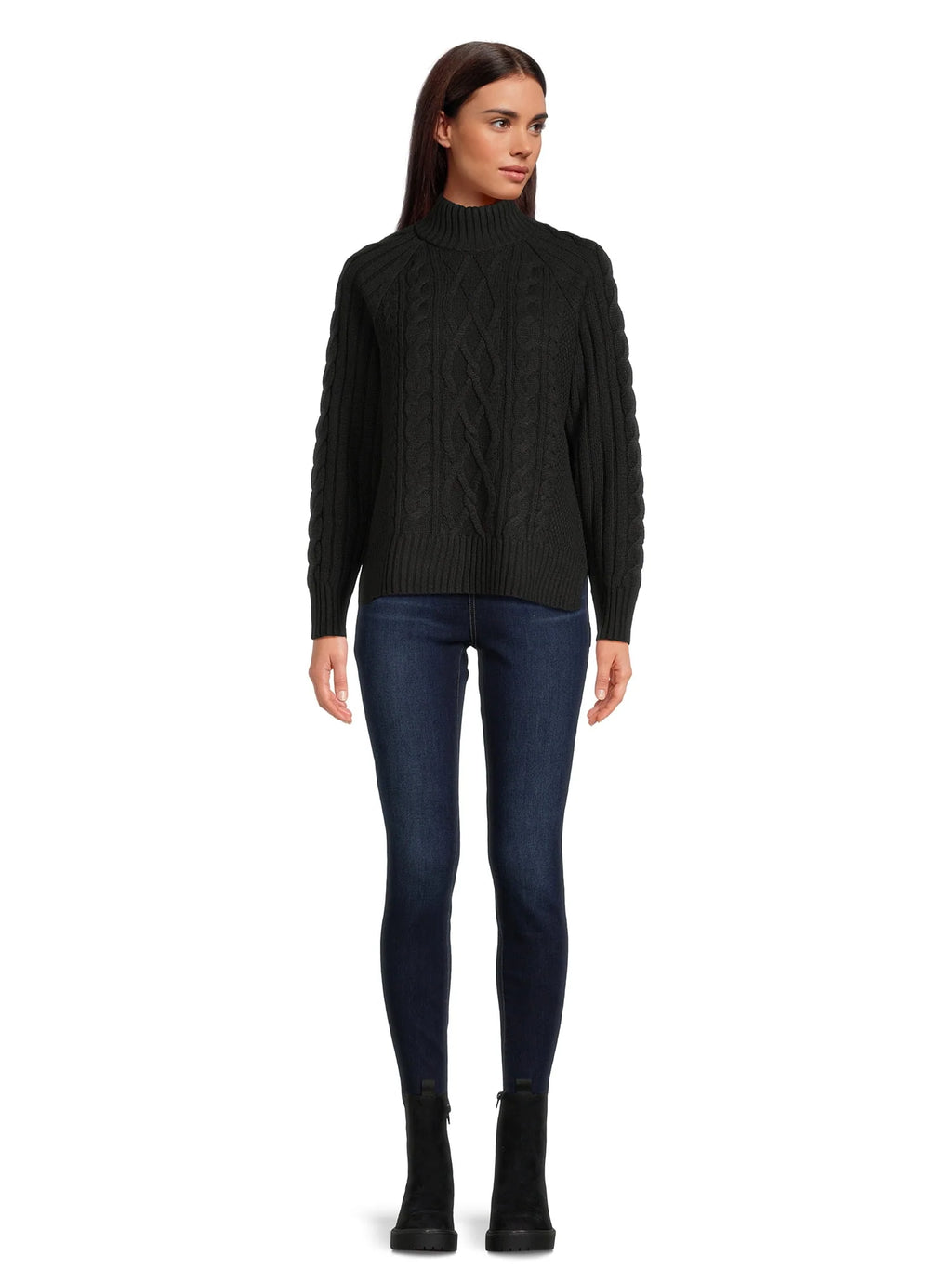 Mock Neck Cable Pullover Sweater N924273