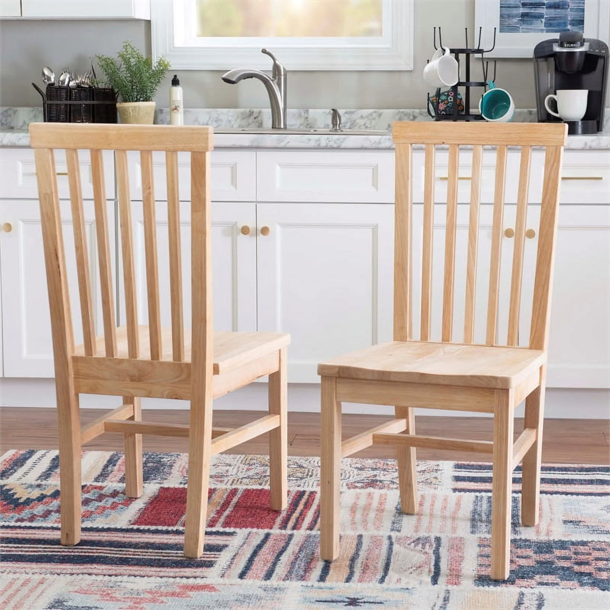 Set of Two Wood Side Dining Chairs F660270