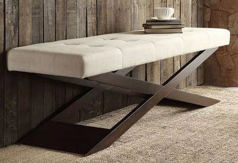Beige Tufted Upholstered Bench M242694