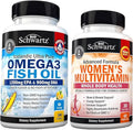 Women's Daily Multivitamin Capsules and Triple Strength Omega 3 Fish Oil Softgels M9876