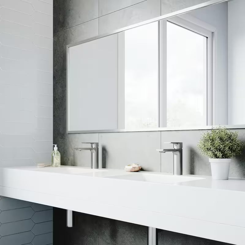 Single Handle Brushed Nickel Bathroom Faucet W8954