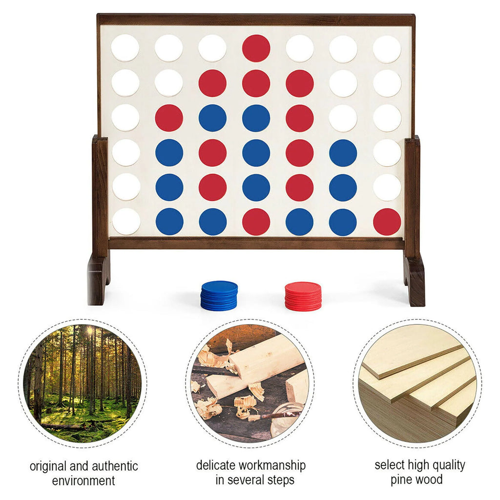 4 In A Row Wood Board Game with Carrying Bag B7735
