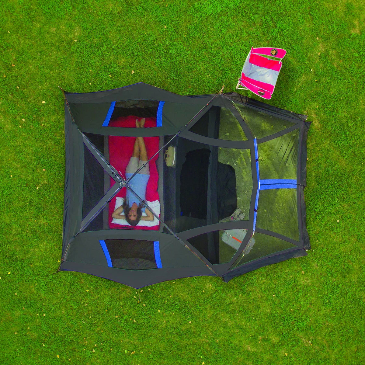 6-Person Instant Cabin Tent with LED Lighted Poles L6937