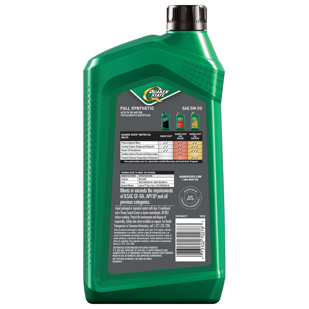 Full Synthetic 5W-20 Motor Oil, 1-Quart K45145