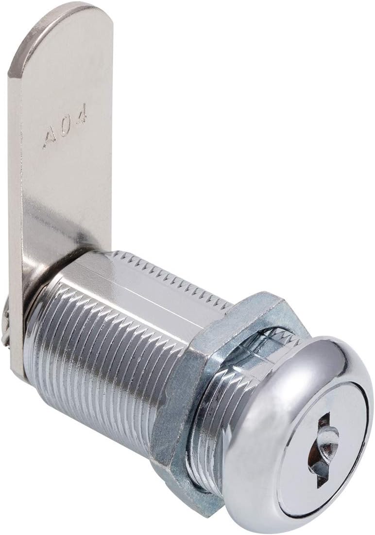 Cabinet Cam Lock 1-1/8 Cylinder Chrome Finish 4 Pack X25671