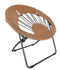 Bungee Chair Folding Round Steel Frame Brown U9724