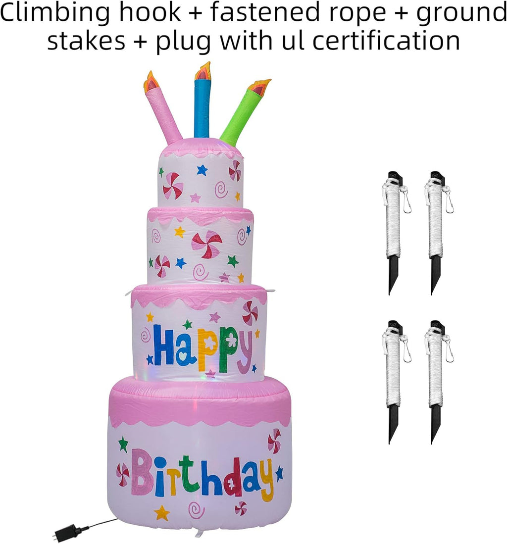 6 Feet Inflatable Birthday Cake with Candle E16555