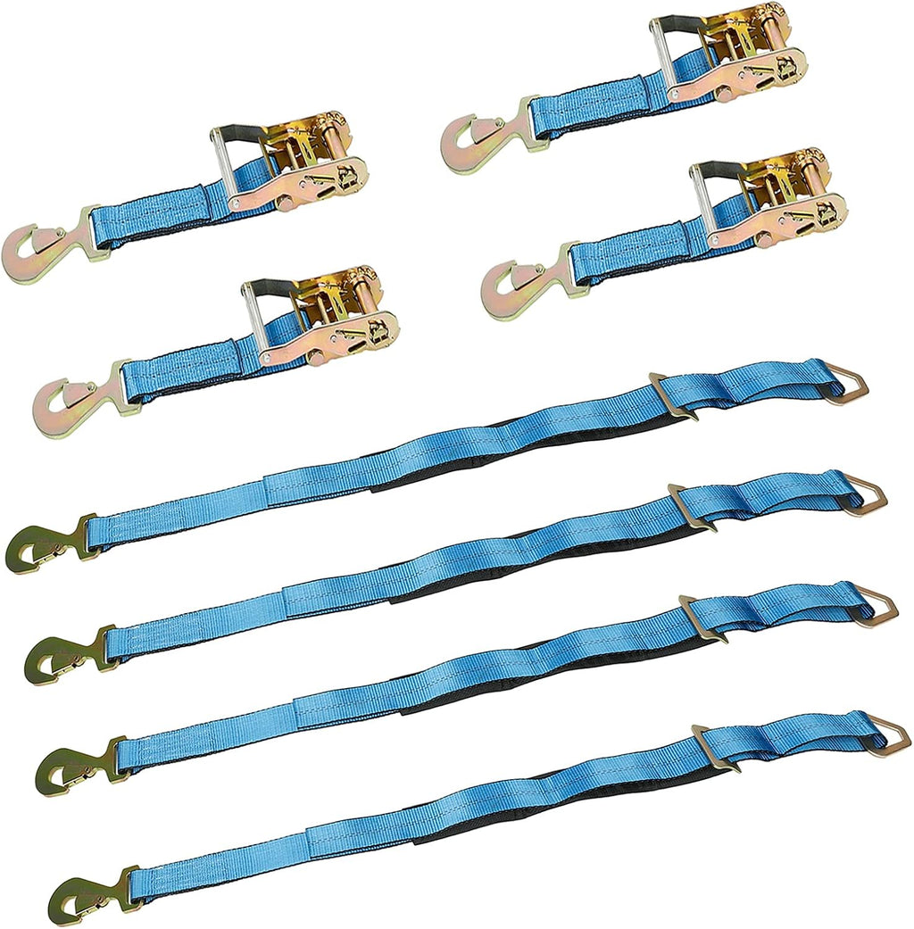 Heavy Duty Ratchet Straps 4 Pack 8 ft Blue M5393