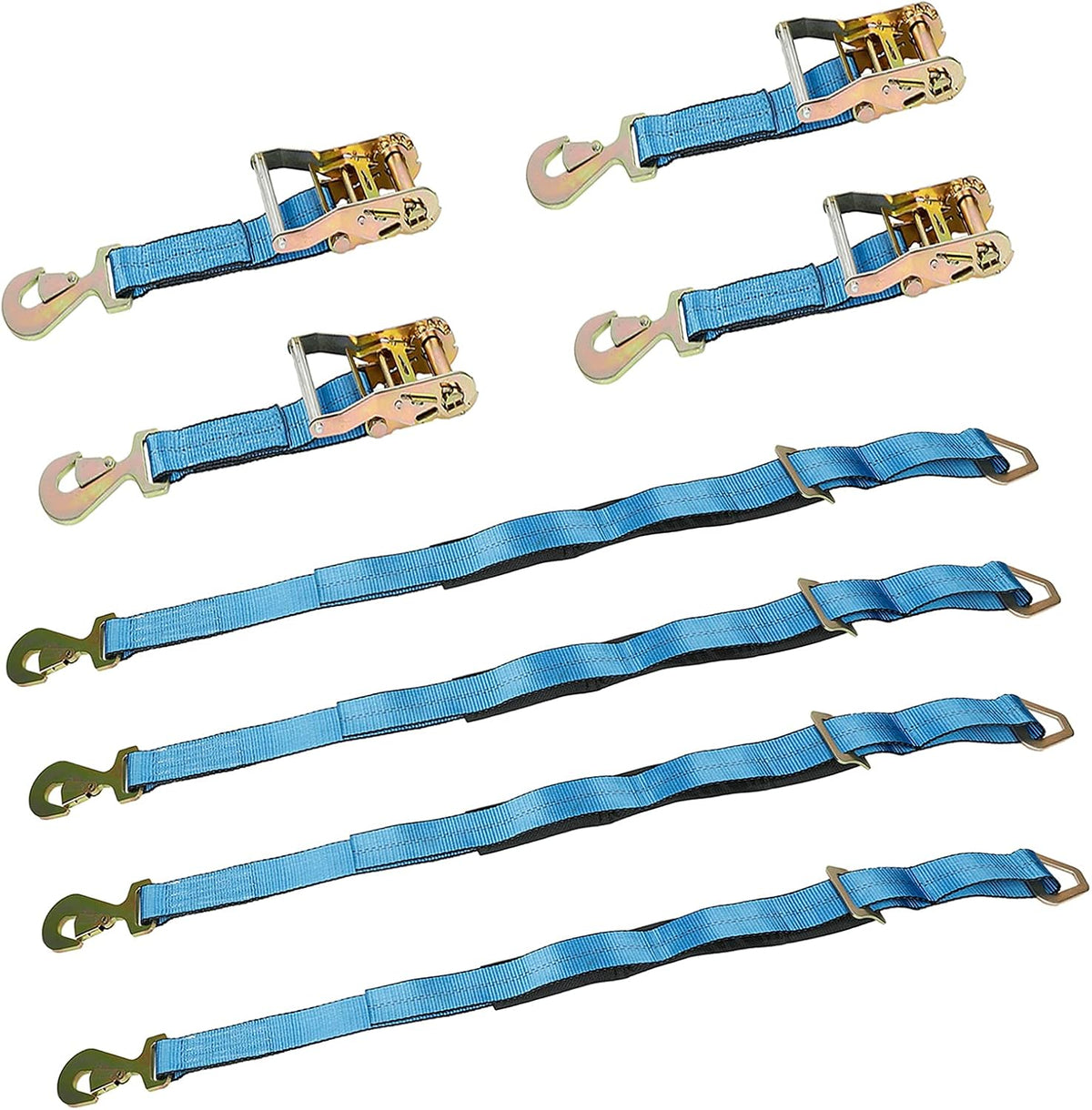 Heavy Duty Ratchet Straps 4 Pack 8 ft Blue M5393