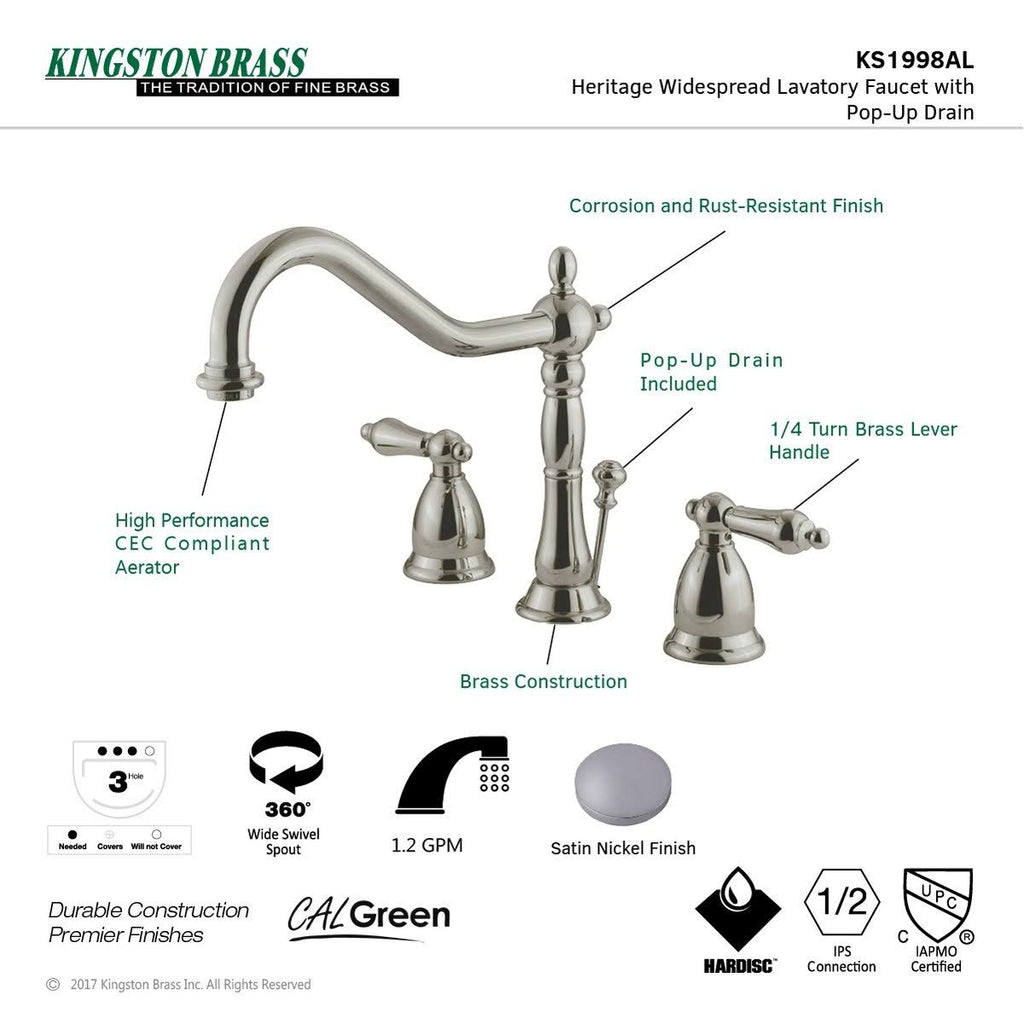 Oil Rubbed Bronze Widespread Lavatory Faucet with Pop-Up X2597