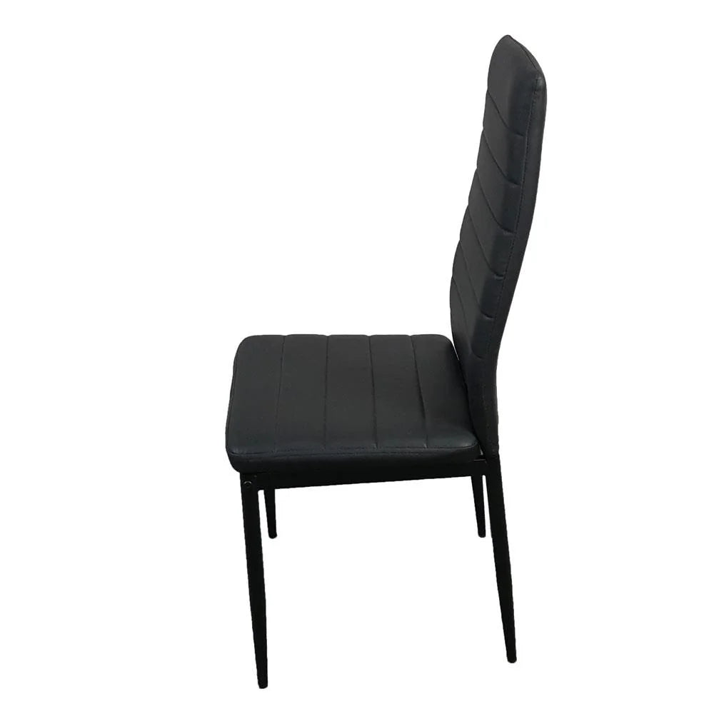 Set of 4 Black PU Leather Dining Side Chairs H927