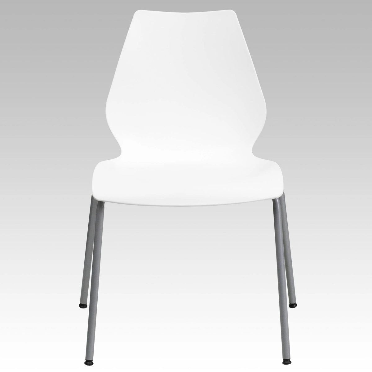 White Stack Chair with Lumbar Support R474