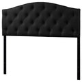Black Faux Leather Tufted Queen Size Panel Headboard A1669