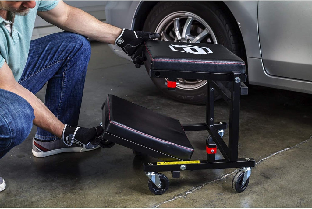 2-in-1 Rolling Creeper Seat with Thick Pad and 3-in. Casters J416