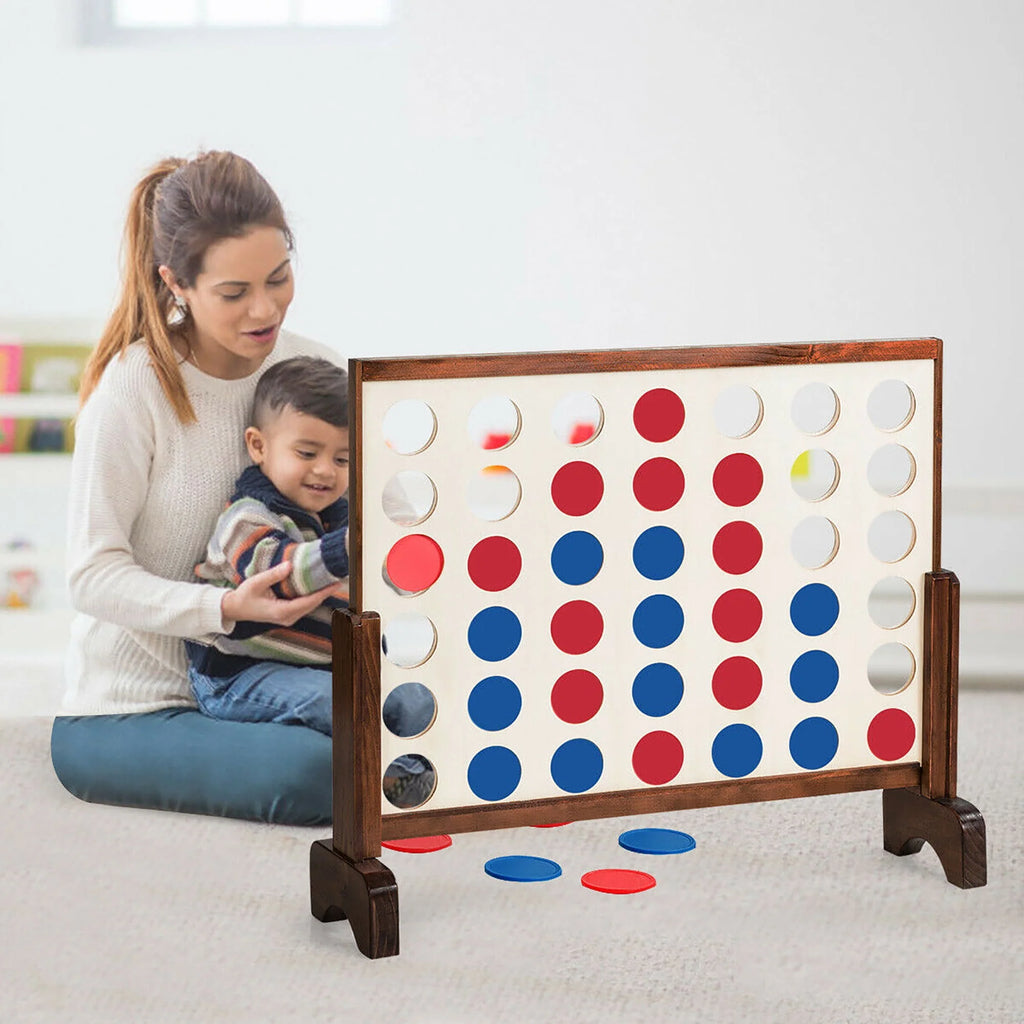 4 In A Row Wood Board Game with Carrying Bag B7735