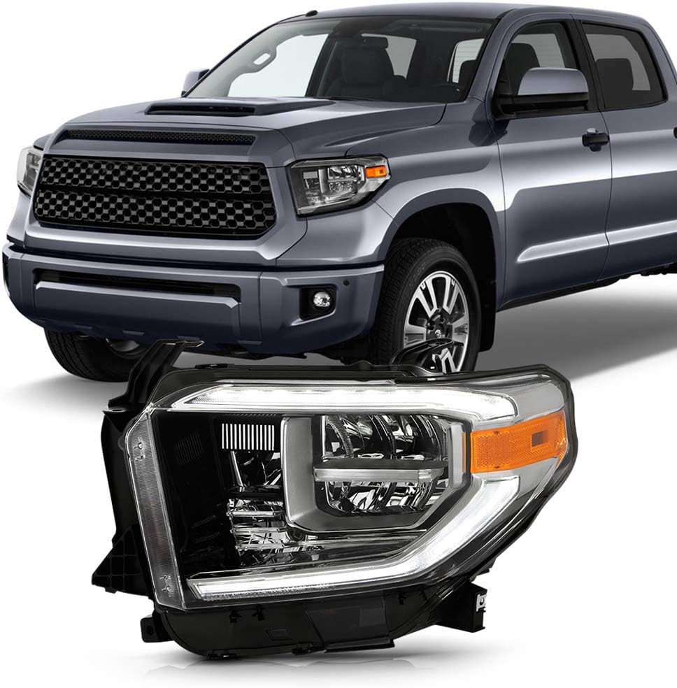 Smoked Chrome Housing LED Headlight Assembly Driver Side T882